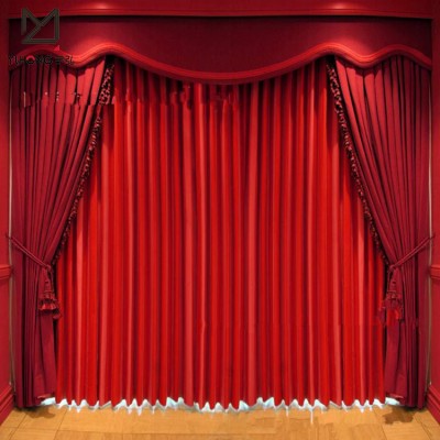 Custom made fireproof motorized stage curtain polyester fabric curtain